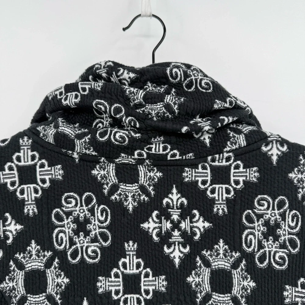Tonia Debellis Molly Jacket in Signature Logo in Black White Size XL
